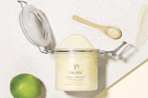 Image of a jar of Tropic Body Smooth polish, one of the products in the Tropic Body & Bath range